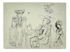 Hommage à Picasso - Dessin à l'encre de Gianpaolo Berto - 1974