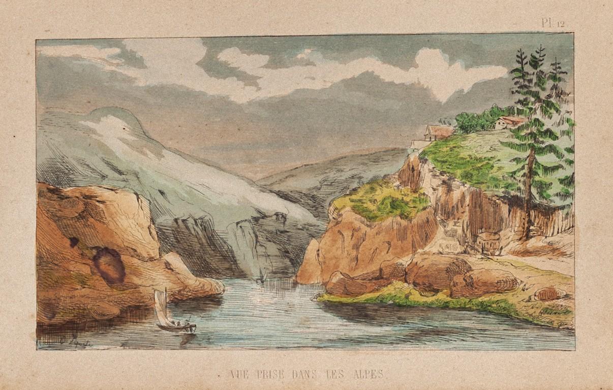 Paisaje es una litografía original sobre papel, realizada por  E. Laport hacia 1860.

El estado de conservación es bueno, salvo algunas manchas difusas.

Coloreado a mano.

Placa nº 12

Dimensión de la hoja: 13 x 20

La obra representa un paisaje