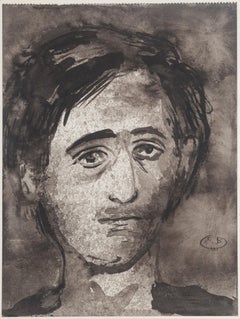 Portrait - Original Gouache on Paper by Eugène Berman - 1960s