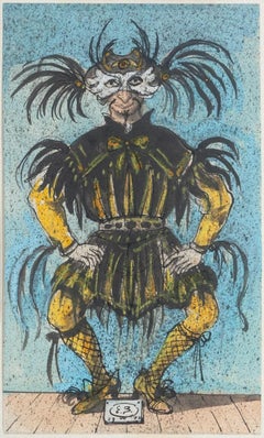 Costume - Original Watercolor on Paper by Eugène Berman - 1960s