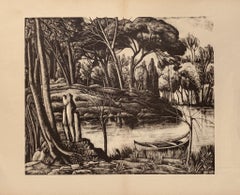 Paisaje - Litografía sobre papel de Diego Pettinelli - 1937