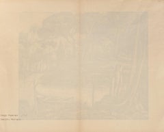 Paesaggio - Litografia su carta di Diego Pettinelli - 1937