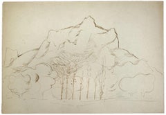 Paesaggio - Disegno a penna di Herta Hausmann - 1950