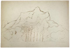 Landscape - Drawing in Pen by Herta Hausmann - 1950