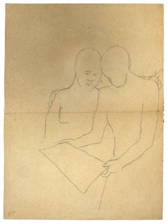 Figure - Matita originale su carta - Anni '30