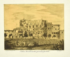 Palazzo Savorelli Quartiere Generale di Garibaldi - Litografía según C. Gallassi
