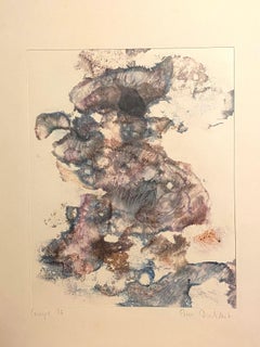 Abstrakte Komposition – Tusche und Aquarell auf Papier von Peter Dischleit – 1973