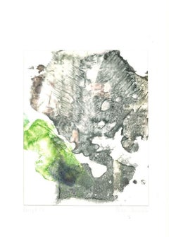 Abstrakte Komposition – Tusche und Aquarell auf Papier von Peter Dischleit – 1973