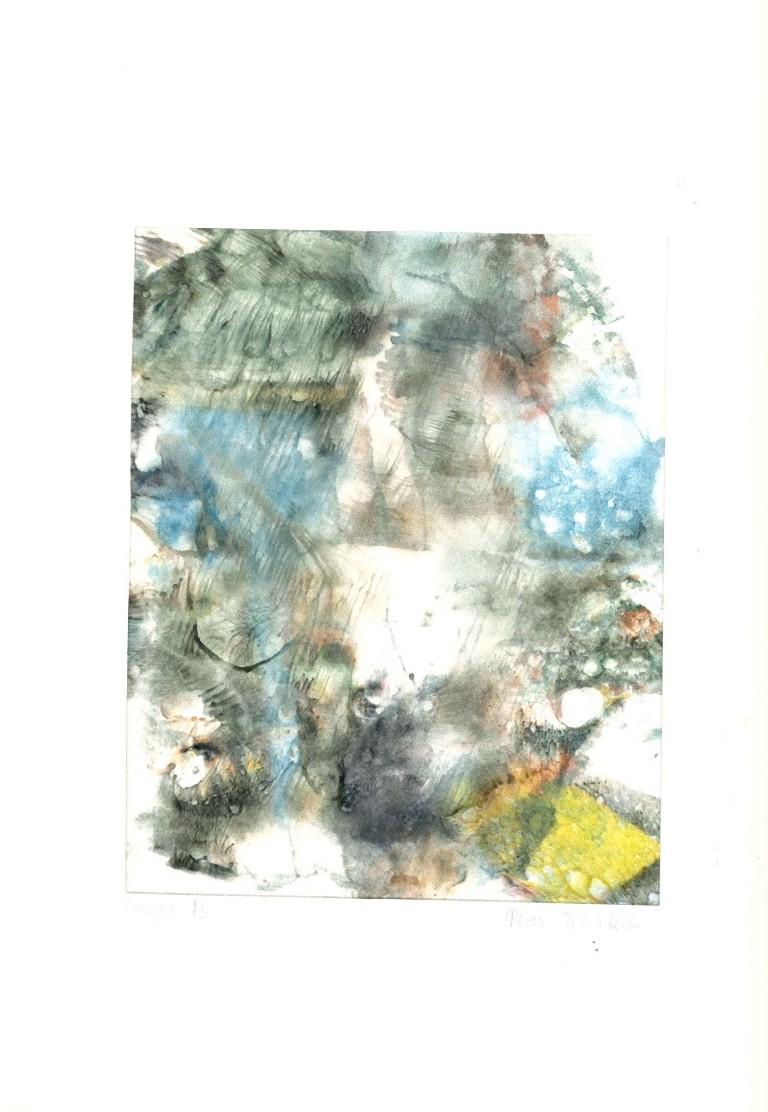 Abstract Composition is an original mixed media drawing in ink and watercolor on paper realized by Peter Dischleit (1940-1993) in the second half of the XX century, in 1973.

Hand-signed in pencil on the lower right margin and dated on the lower