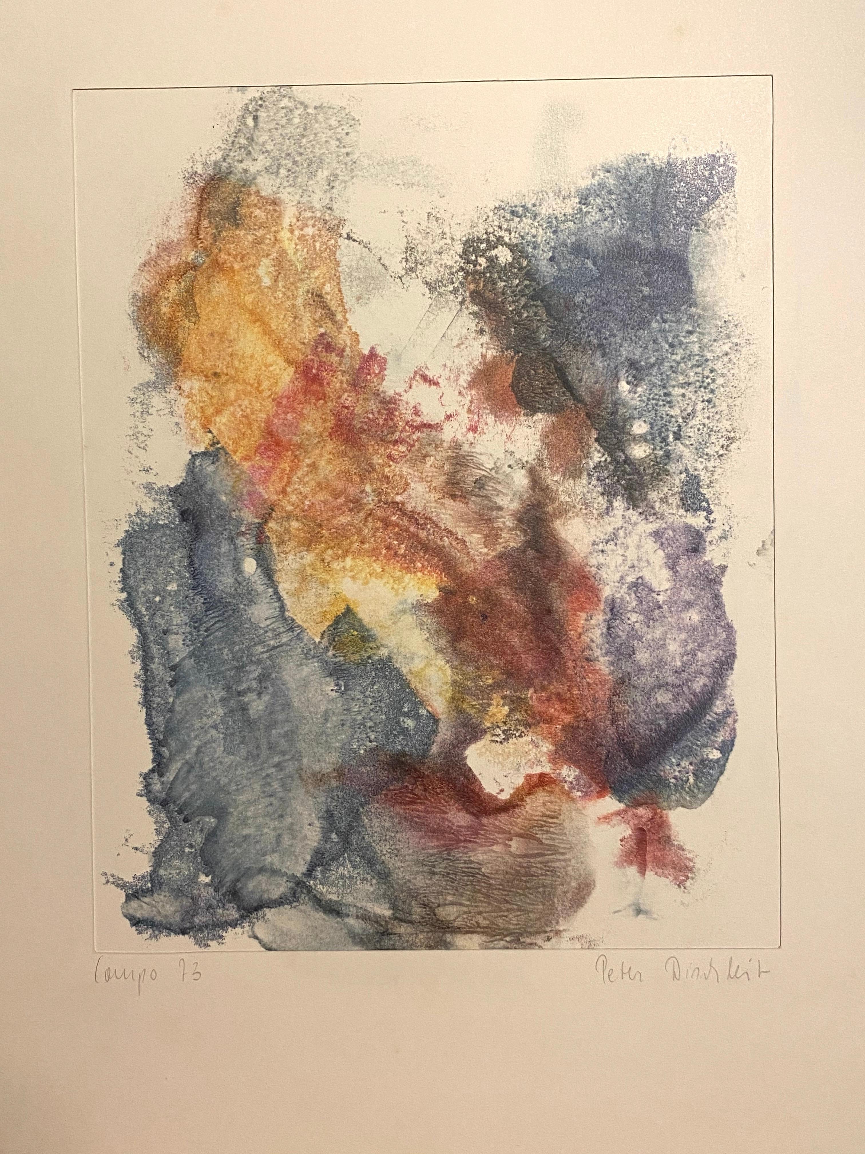 Abstract Composition - Ink and Watercolor on Paper by Peter Dischleit - 1973