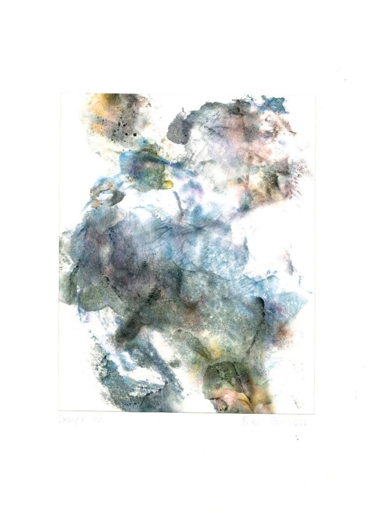 Composition abstraite - Encre et aquarelle sur papier de Peter Dischleit - 1973