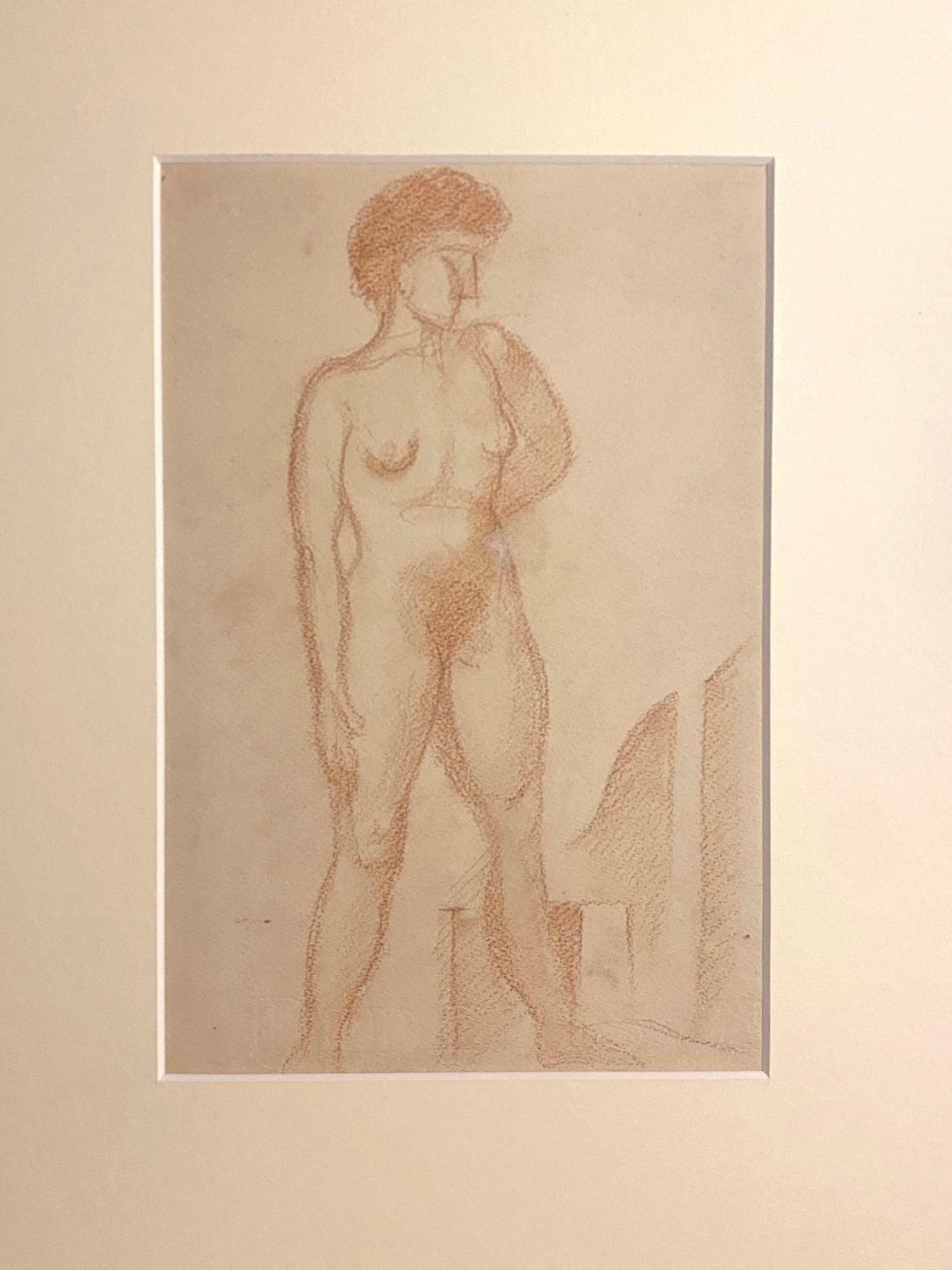 Nude - Original Pencil Drawing by Jean Delpech - 1950s For Sale 1