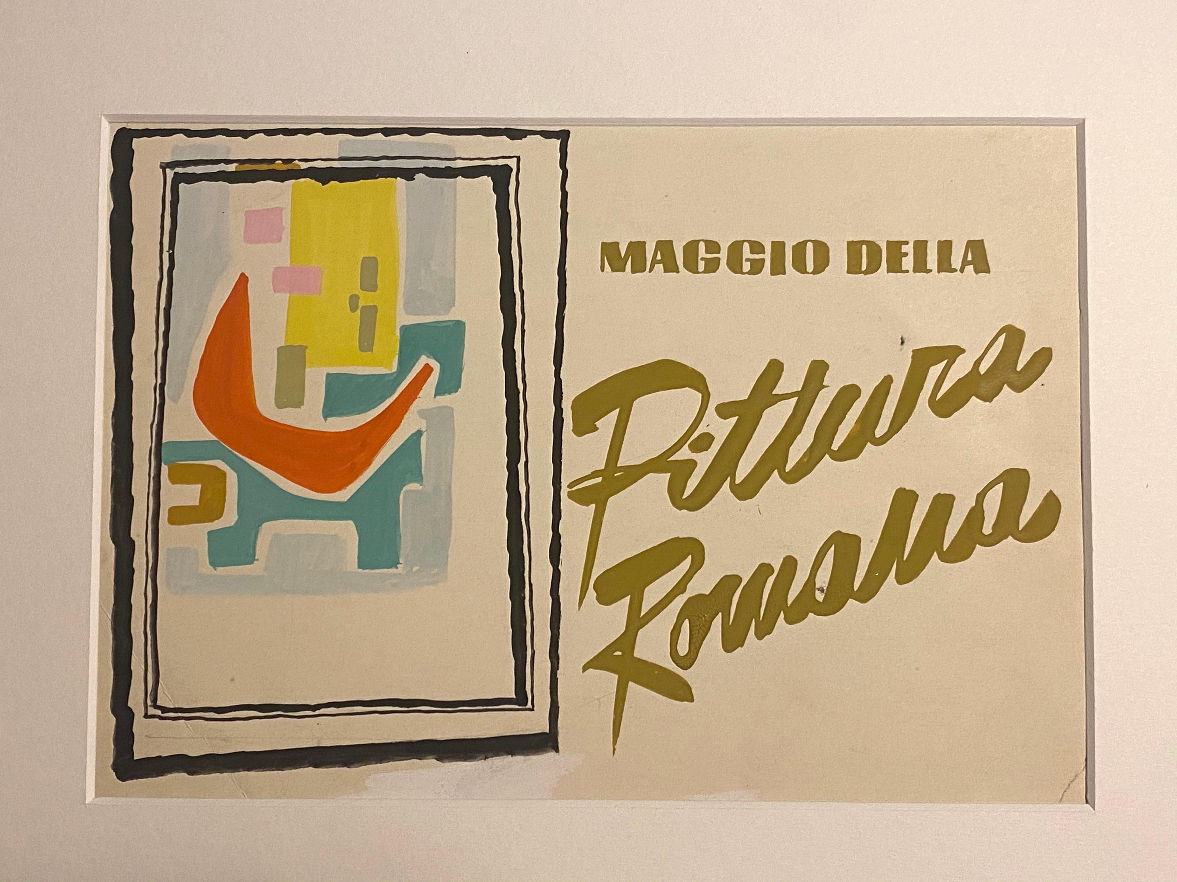 Unknown Figurative Art - Maggio della Pittura Romana - Original Mixed Media on Paper - Mid-20th Century