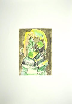 Vegetación - Litografía original de Daniele Dimitri - Finales del siglo XX