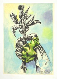 Vegetation – Originallithographie von Daniele Dimitri – Ende des 20. Jahrhunderts