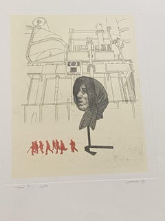 Composición - Grabado original de Giuseppe Guerreschi - 1974