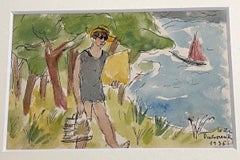 Portrait - Original Watercolor by Kate Wilczynski - 1935