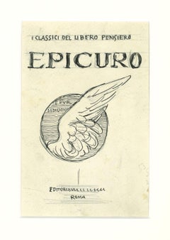 Epicuro - Tinta china original de Gabriele Galantara - Temprano  Siglo