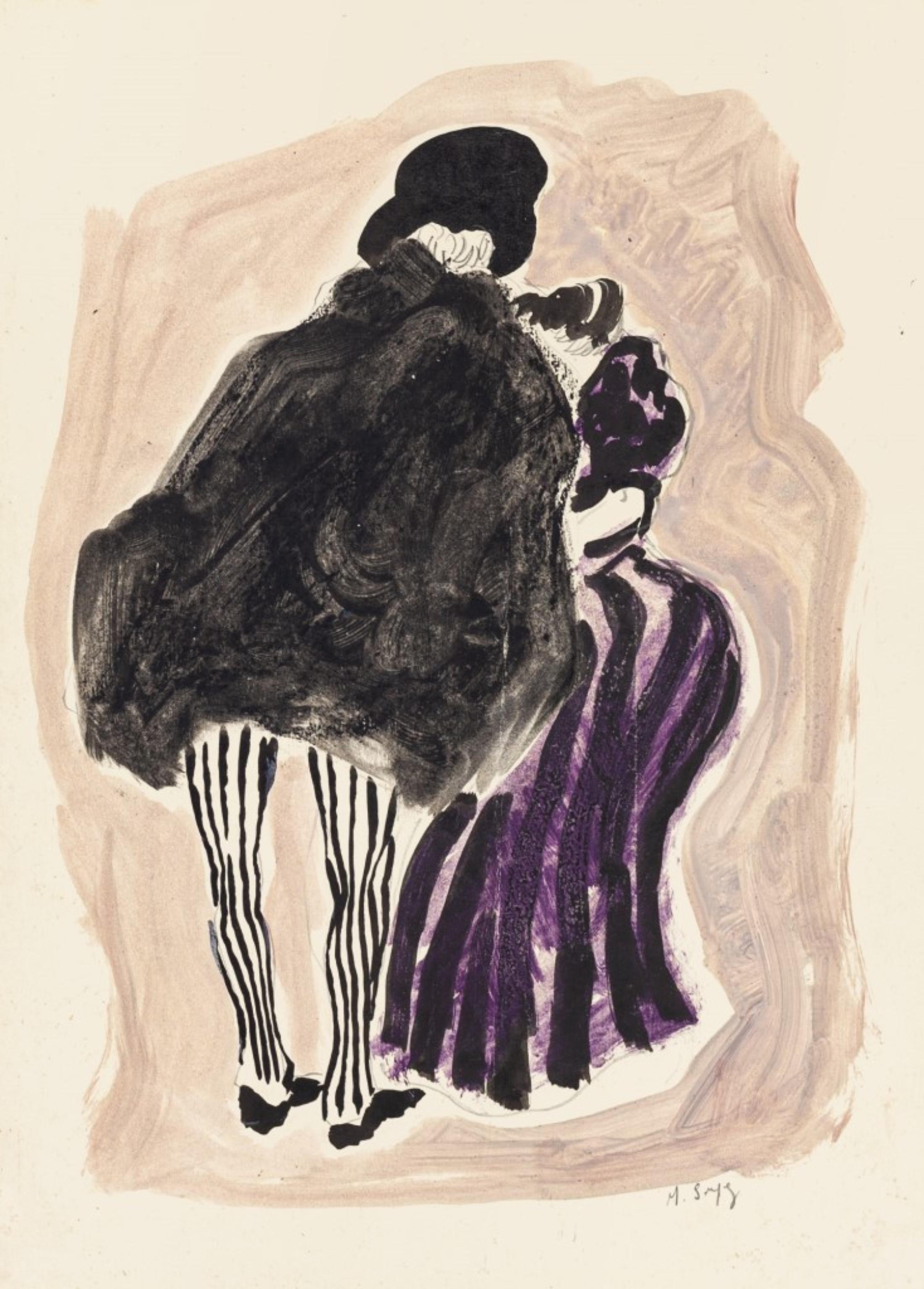 Costumes - Aquarelle originale - Début du XXe siècle