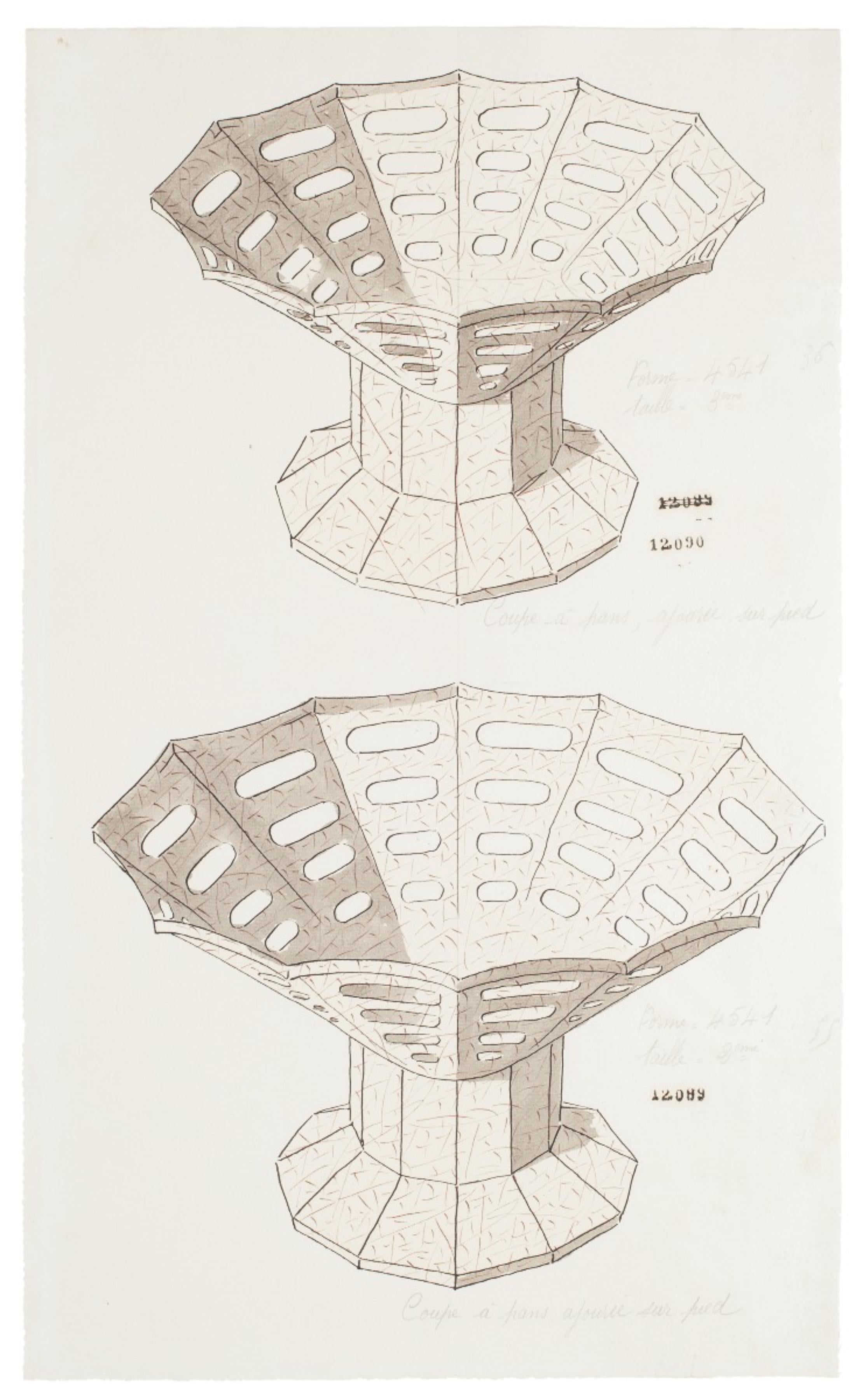 Tazza - Inchiostro e acquerello originale cinese - Fine del XIX secolo