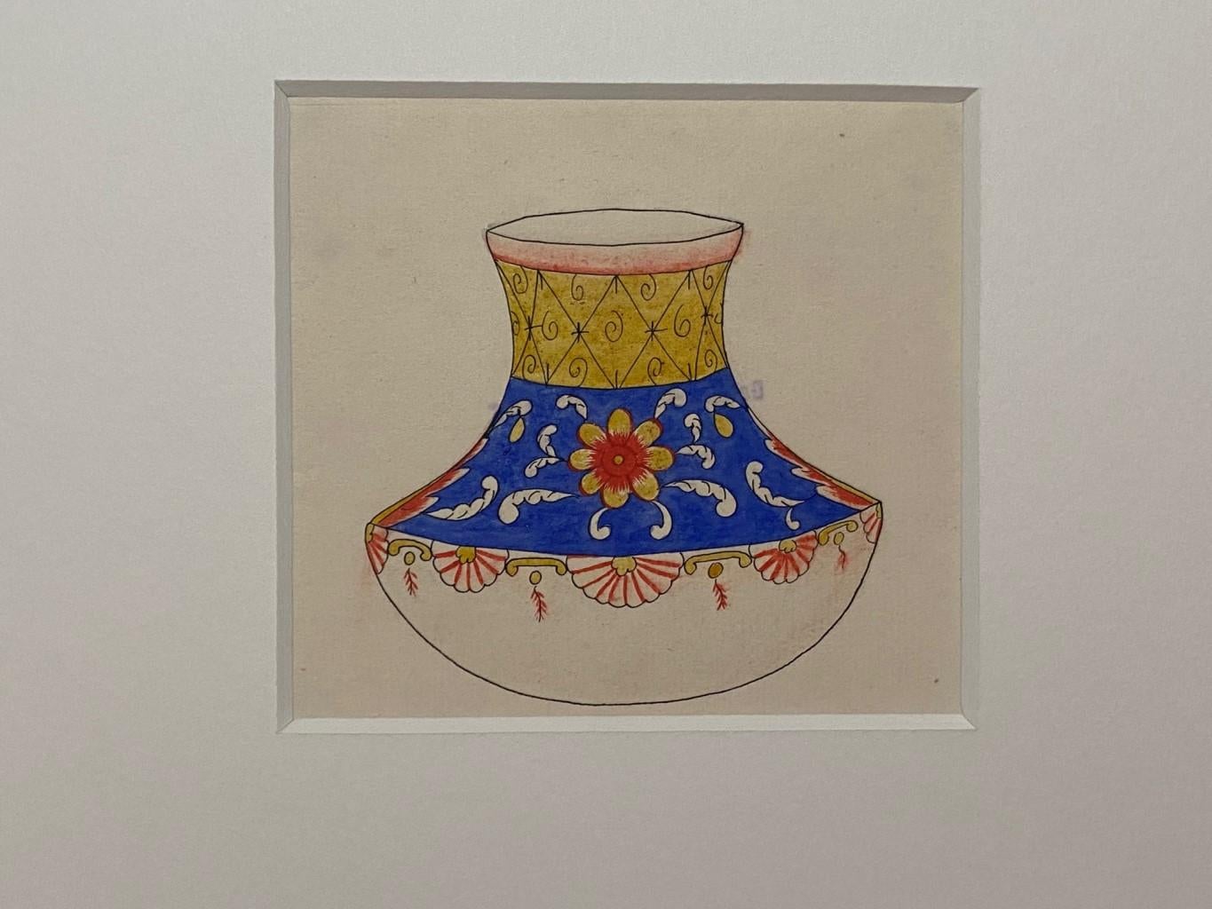 Porcelain Vase - Original China Ink and Watercolor - Late 19th Century - Art by Unknown