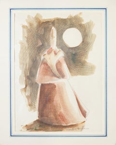Figura di donna - Litografia originale di Giovanni Botta - 20° secolo