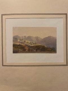 Troop Movement - Ink and Watercolor by Gaspard Gobaut - 19th Century