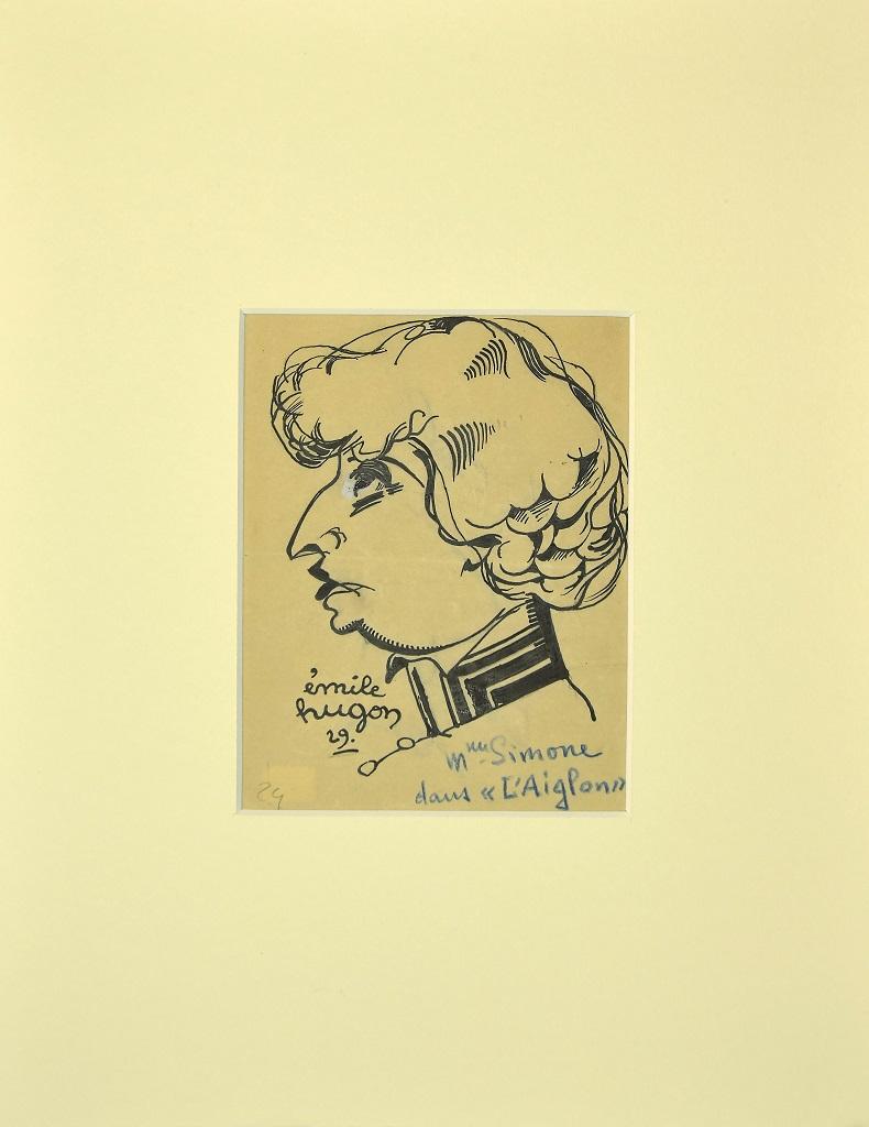 L'Ainglon - Original Pen on Paper by Emile Hugon - 1929 1