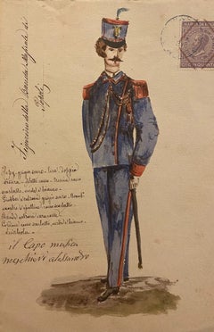 Figurino della Banda [...] - Original Ink and Watercolor on Paper - 1881