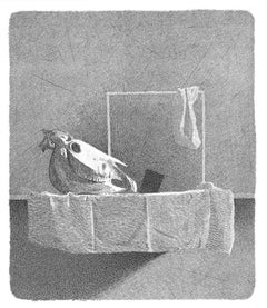 Equine Skull - Original Etching by Gianfranco Ferroni - 1992