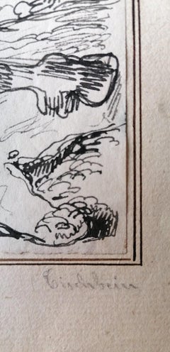 The Satyr - Original China Ink - 1880s