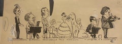 Caricatur – Original China-Tinte auf Papier – 19. Jahrhundert