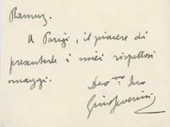 Gino Severini's Business Cards with Notes - 1940s