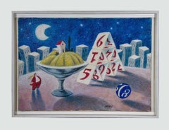 Gioco di carte - Pittura ad olio di Armando Orfeo - 1999
