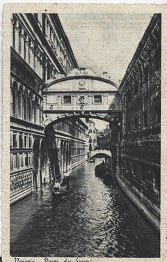 Autographisches Postkartenplakat, signiert von Filippo de Pisis  - 1953