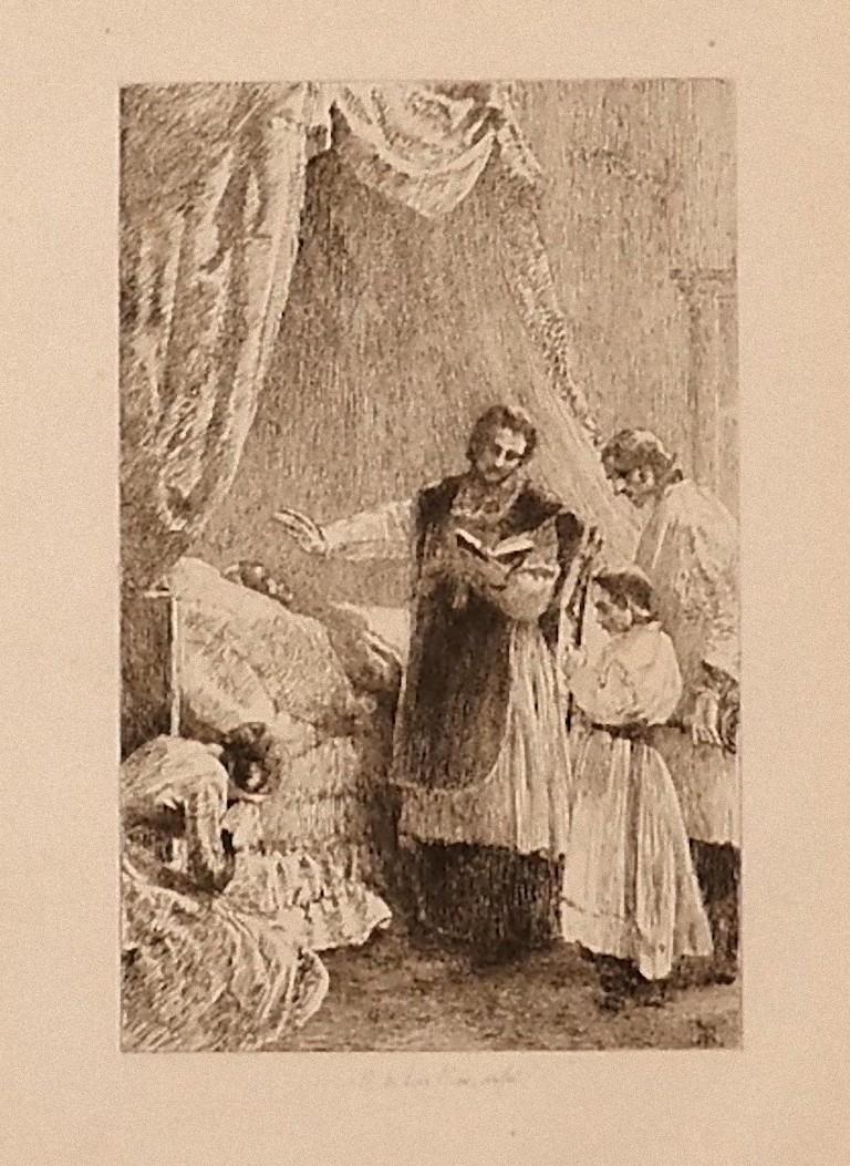 Extreme Anoction - Original Etching by Ricardo de los Ríos - 1880 ca.