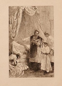 Extreme Anoction - Original Etching by Ricardo de los Ríos - 1880 ca.