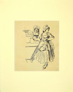 Figure of Women - Original Pencil Drawing - 1880s