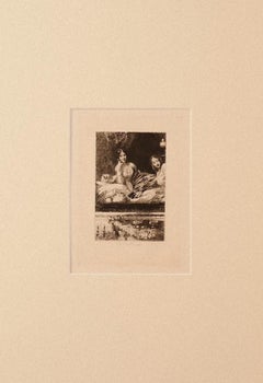 In The Theater - Etching by Ricardo de los Ríos - 1880 ca.
