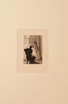 Gallantry - Etching by Ricardo de los Ríos - 1880 ca.