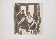 La coppia - Acquerello originale su carta di Herta Hausmann - XX secolo