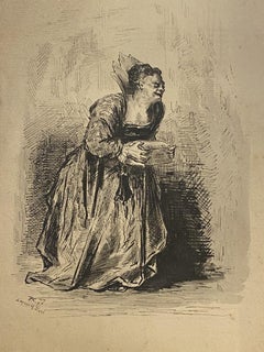 Figure of Woman - Original Ink on Paper - 1897