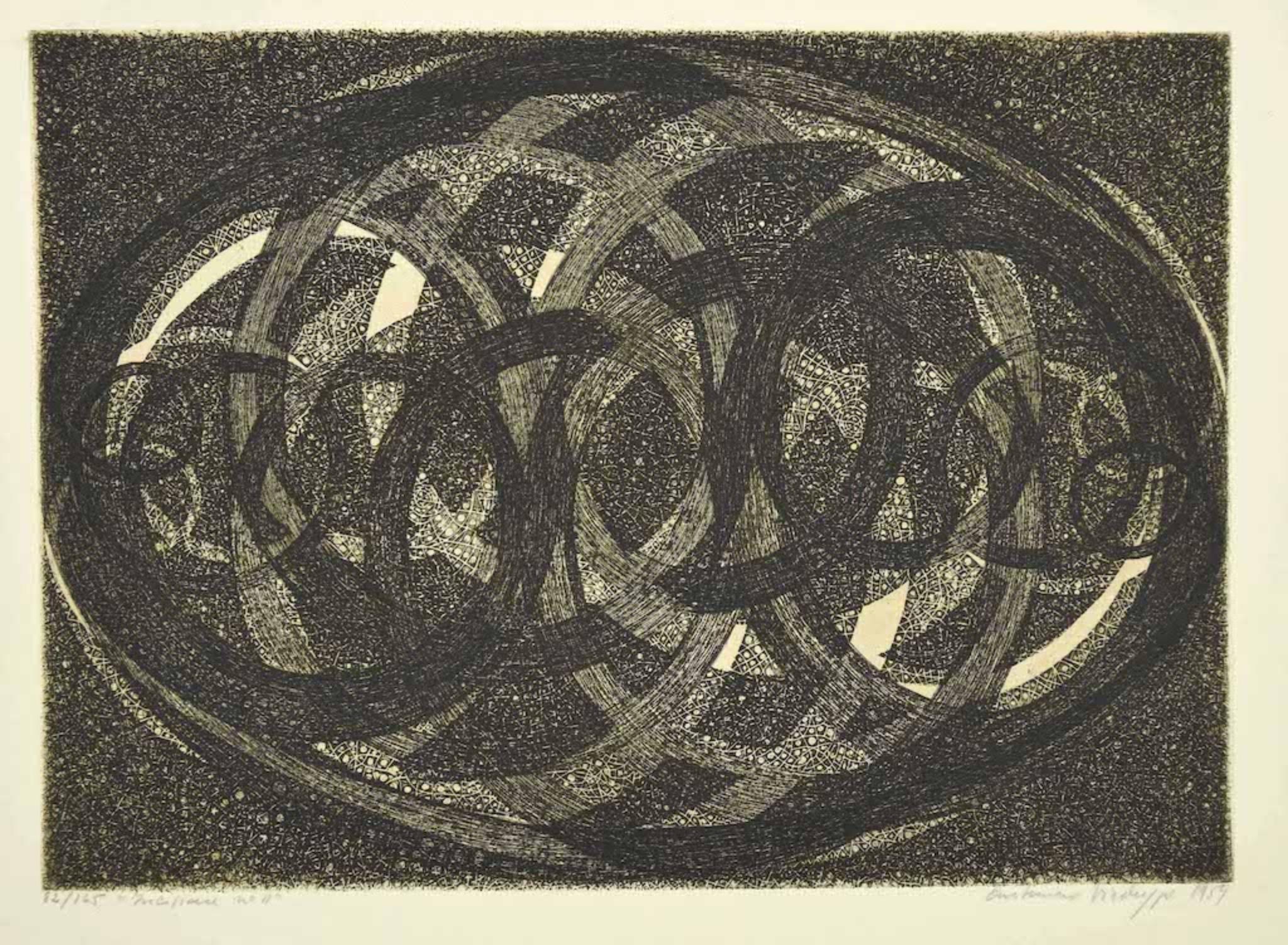 Composition - Lithograph by Antonino Virduzzo - 1959