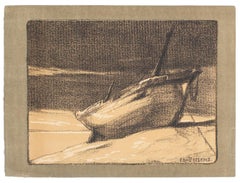 Boat - Original Lithograph by Eduard Pellens - 1918