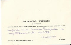 Manuscritos originales de Mario Tozzi - Años 30