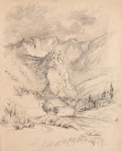 Landscape - Original Pencil and China Ink - Early 20th Century