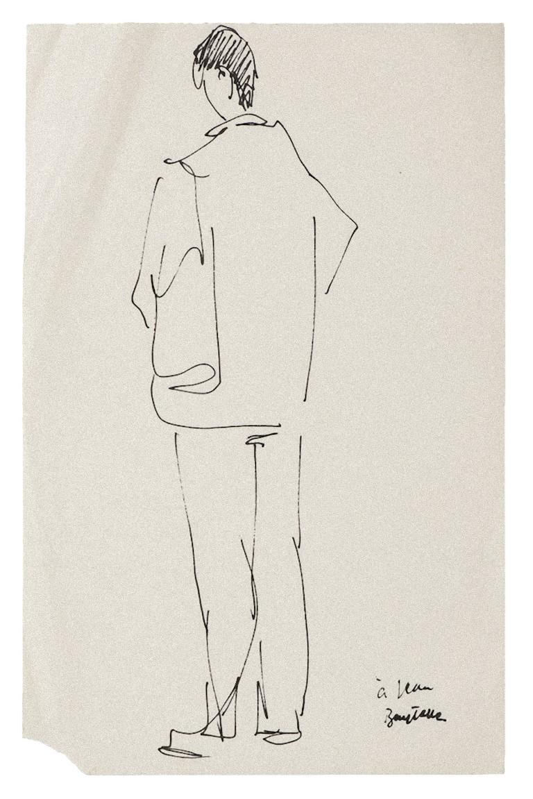 Figure - Stylo original sur papier - Milieu du XXe siècle