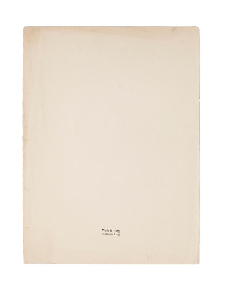 Portrait - Pastel original de Manfredo Borsi - Milieu du XXe siècle en vente 1