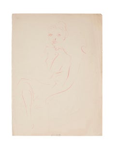 Portrait - Pastel original de Manfredo Borsi - Milieu du XXe siècle