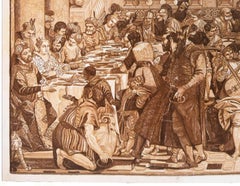 The Wedding Feast at Cana - Original Woodcut Print by J.B. Jackson - 1740